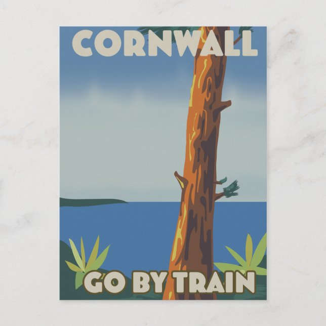 Carte Postale Cornwall aller en train (Devant)