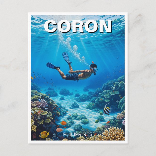 Carte Postale Coron Philippines Diver (Devant)