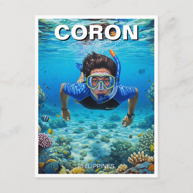 Carte Postale Coron Philippines Scuba Diver (Devant)