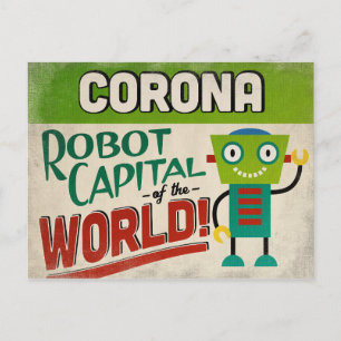 Carte Postale Corona California Robot - Funny Vintage