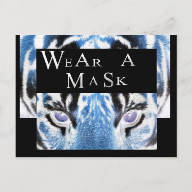 CARTE POSTALE CORONA VIRUS PORTE UN MASQUE (Devant)