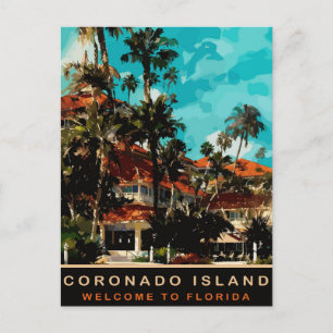Carte Postale Coronado Island, Floride, Vintage voyage