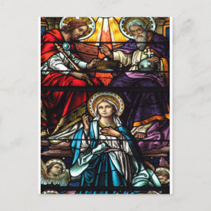 Carte Postale Coronation de Virgin Mary Stained Glass