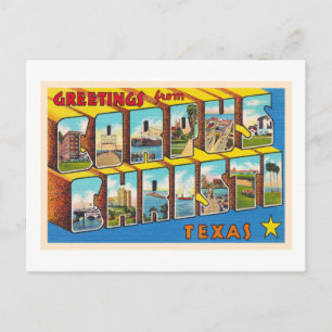 Carte Postale Corpus Christi Texas Vintage Large Letter