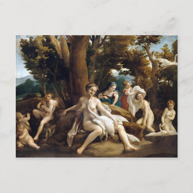 Carte Postale Correggio Leda et le cygne (Devant)