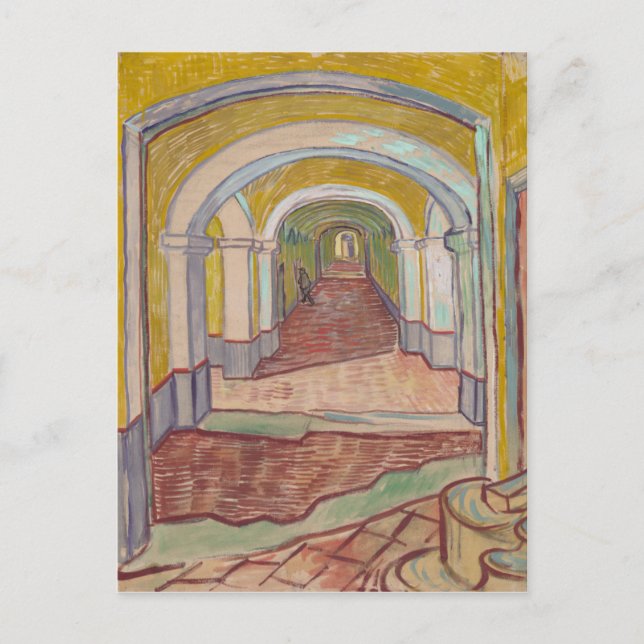 Carte Postale Corridor dans l'asile par Vincent Van Gogh (Devant)