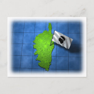 Carte Postale Corse avec son propre drapeau