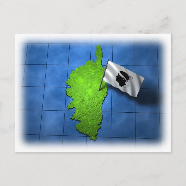 Carte Postale Corse avec son propre drapeau (Devant)