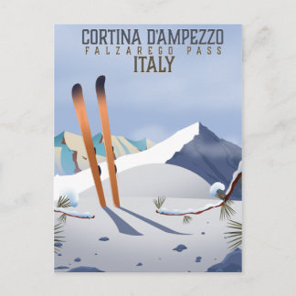 Carte Postale Cortina d'Ampezzo Italie poster ski Art Print