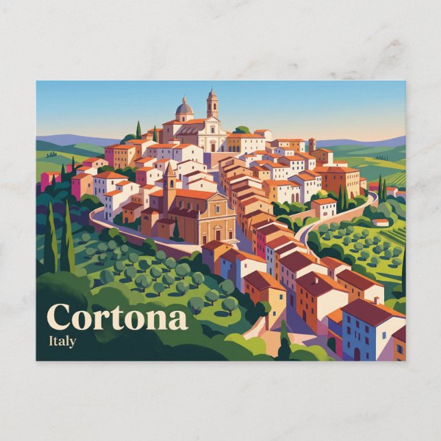 Carte Postale Cortona, Toscane, Italie (Devant)