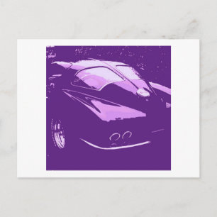 Carte Postale Corvette classique Fenêtre Split Pop violet ARt