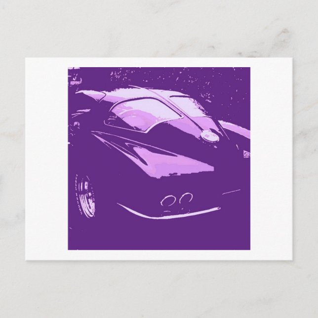 Carte Postale Corvette classique Fenêtre Split Pop violet ARt (Devant)