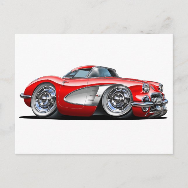 Carte Postale Corvette rouge (Devant)