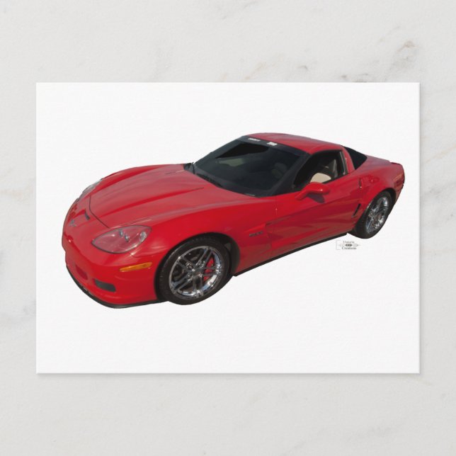 Carte Postale Corvette Rouge (Devant)