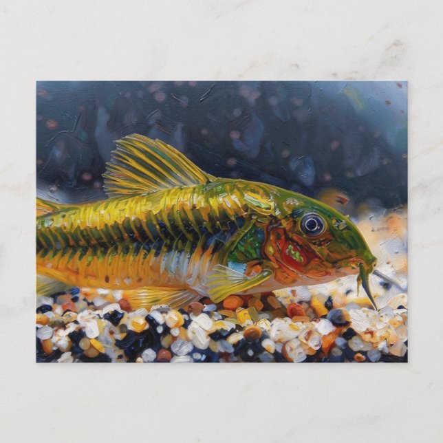 Carte Postale Corydoras poisson chat laser vert (Devant)