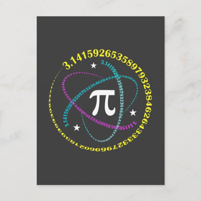Carte Postale Cosmic Pi Day Shirt – Galaxy Math Design – 3.14159 (Devant)