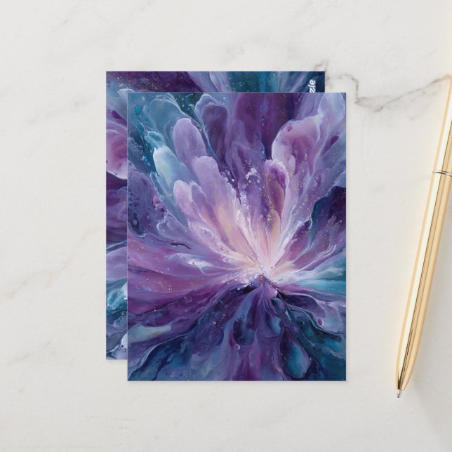 Carte Postale CosmicFlower (Devant/Arrière en situation)