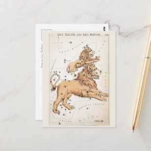 Carte Postale Cosmique Lion Zodiaque