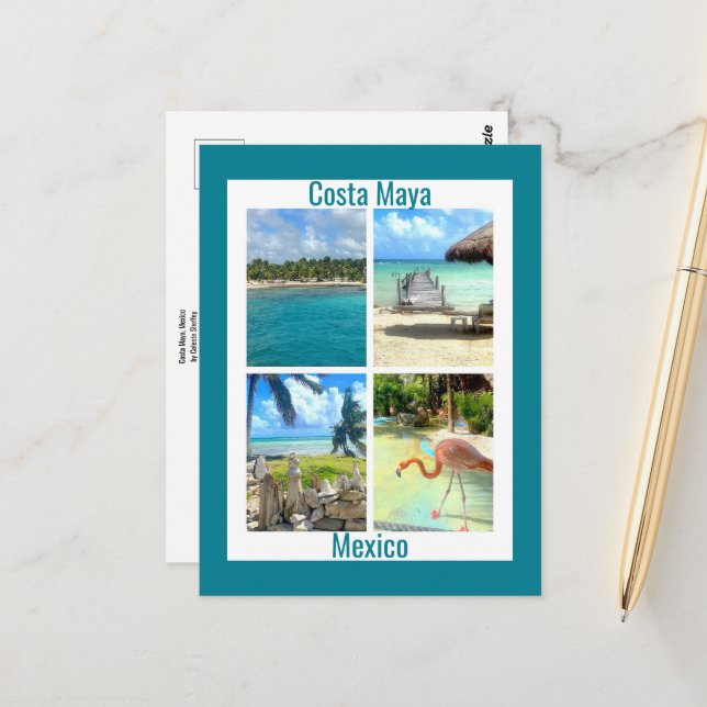 Carte Postale Costa Maya, Mexique (Devant/Arrière en situation)