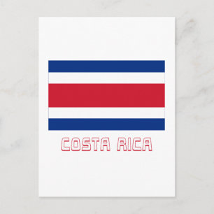 Carte Postale Costa Rica Drapeau civil avec nom