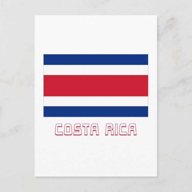 Carte Postale Costa Rica Drapeau civil avec nom (Devant)