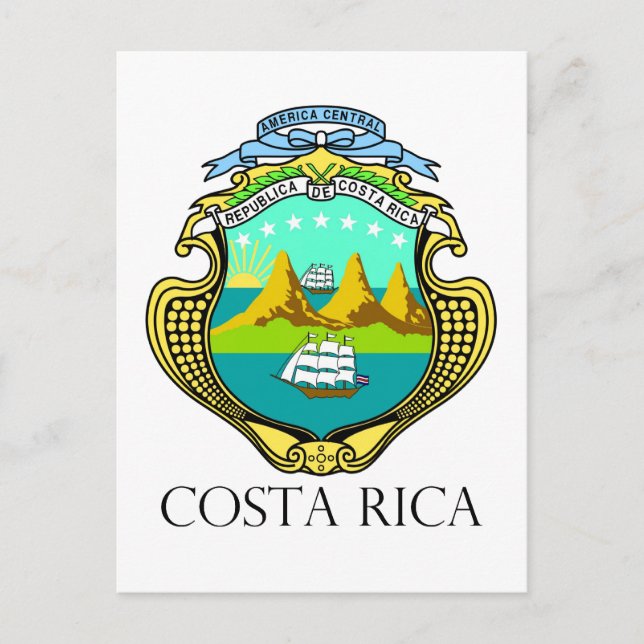 Carte Postale COSTA RICA - emblème/drapeau/armoiries/symbole (Devant)