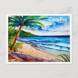 Carte Postale Costa Rica Plage Pura Vida Aquarelle Peinture