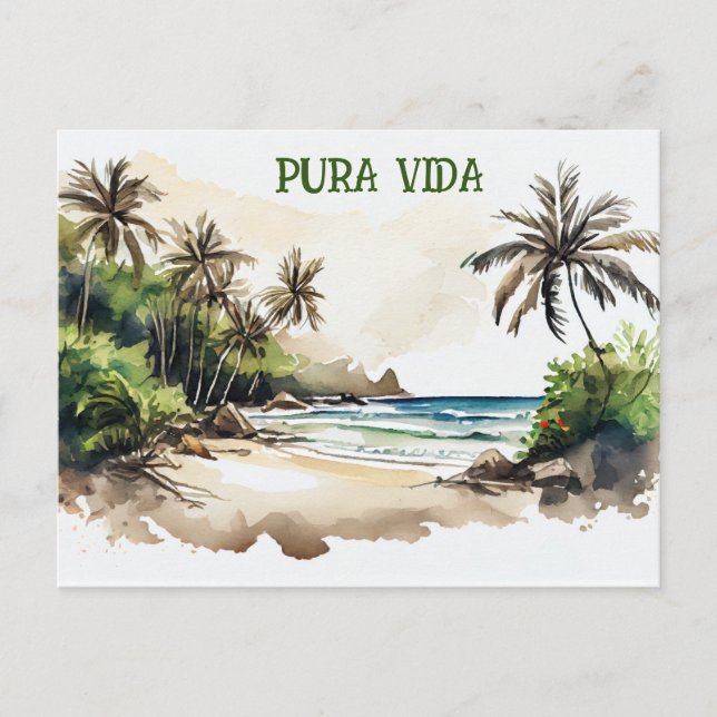 Carte Postale Costa Rica Pura Vida Beach Card (Devant)