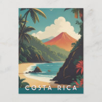 Costa Rice Retro Voyage Volcano Beach Souvenir