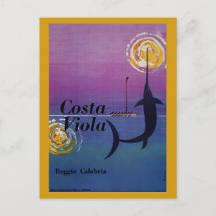Carte Postale Costa Viola Reggio Calabria voyage italien vintage