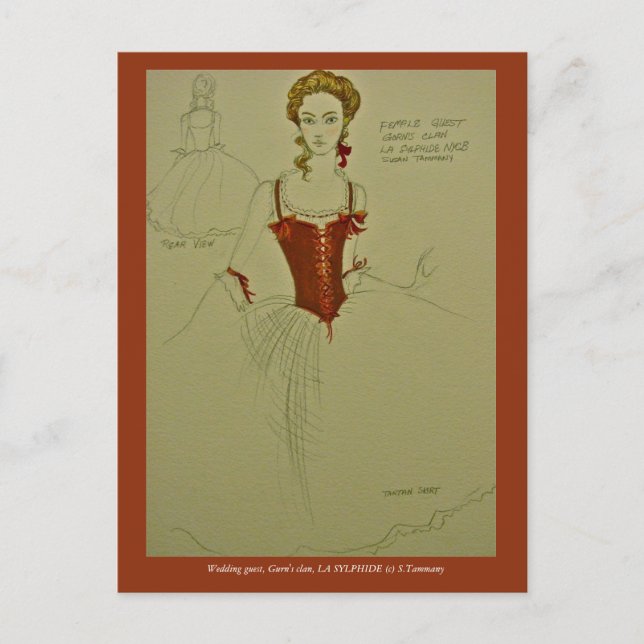 Carte Postale Costume de ballet pour LA SYLPHIDE (Devant)