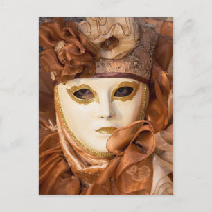 Carte Postale Costume de Carnaval orange, Venise