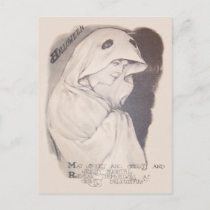 Carte Postale Costume de Fantôme Féminin Sepia
