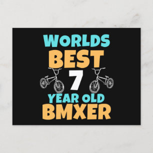 Carte Postale Costume de fête d'anniversaire BMX 7 ans
