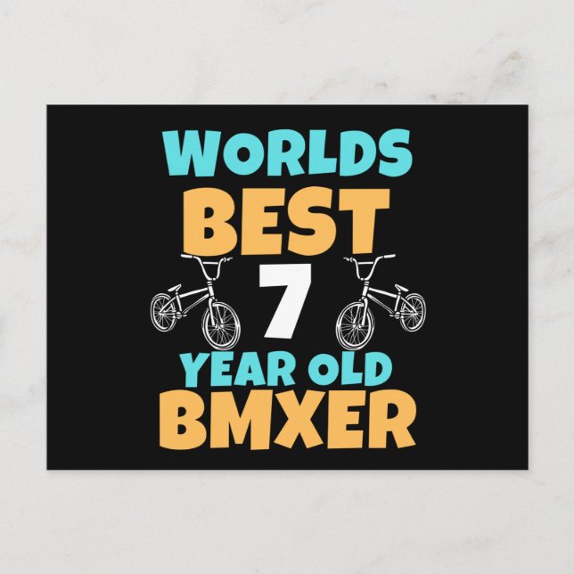 Carte Postale Costume de fête d'anniversaire BMX 7 ans (Devant)