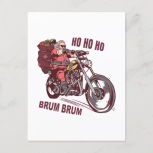 Carte Postale Costume de Noël père Noël Biker pour Invitatiatiat