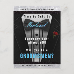 Carte Postale Costume d'invitation Groomsman Tuxedo