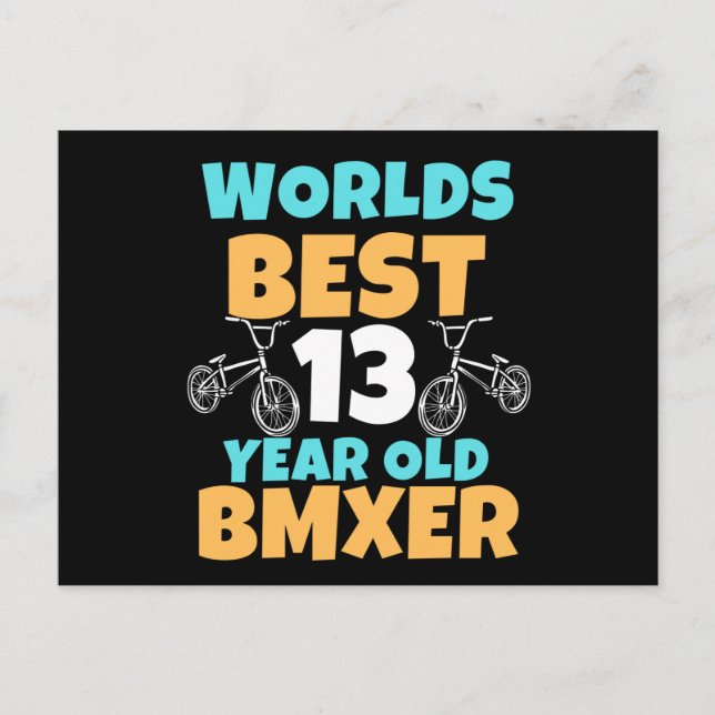 Carte Postale Costume pour anniversaire de 13 ans de BMX (Devant)