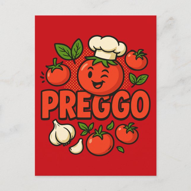 Carte Postale Costume Sauce Preggo Annonce de Grossesse (Devant)
