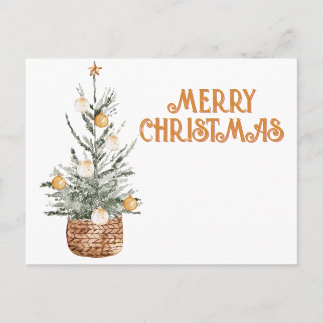 Carte Postale Cosy arbre de Noël vintage (Devant)