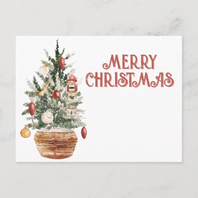 Carte Postale Cosy arbre de Noël vintage (Devant)