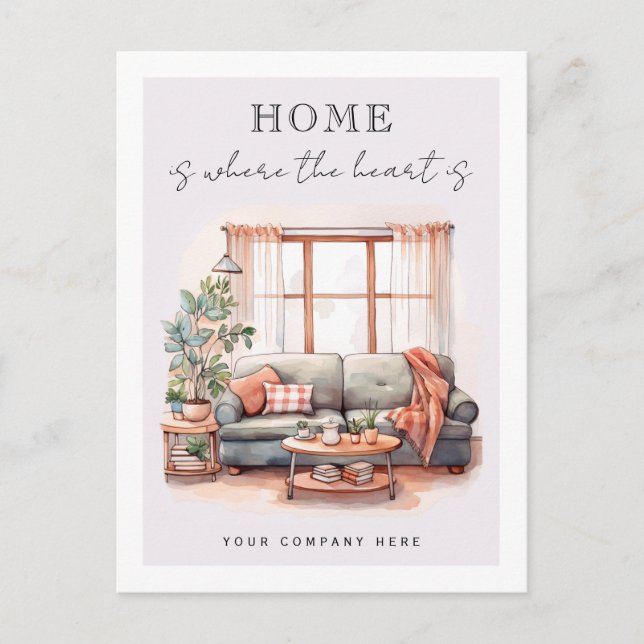 Carte Postale Cosy Living Room Immobilier Agriculture (Devant)