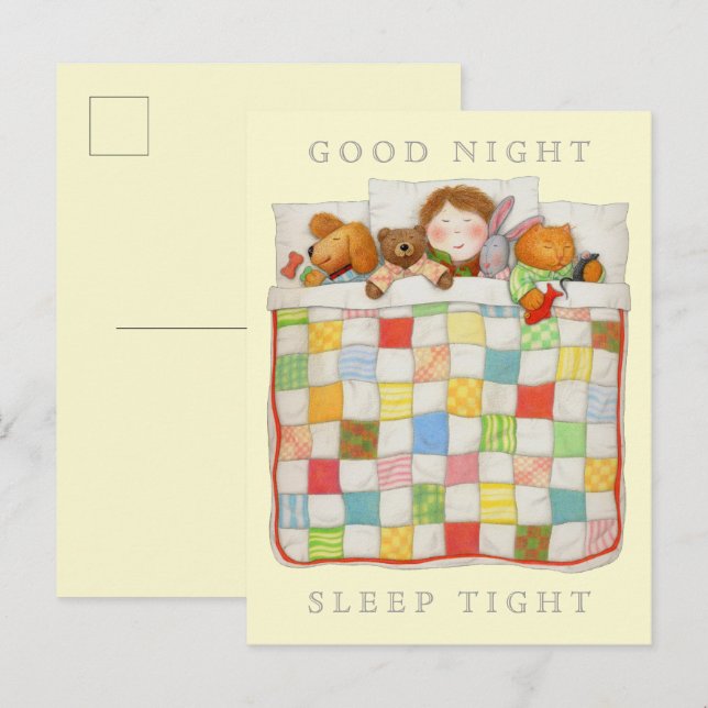 Carte postale COSY QUILT / Jaune (Devant / Derrière)