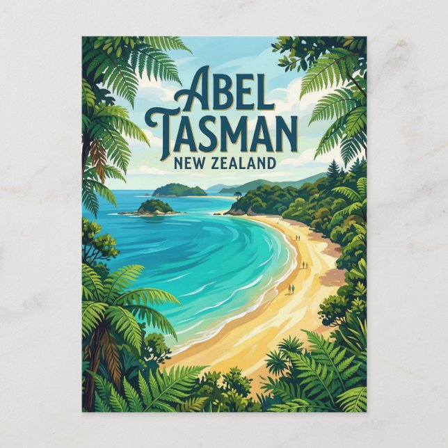 Carte Postale Côte Abel Tasman Nouvelle-Zélande (Devant)