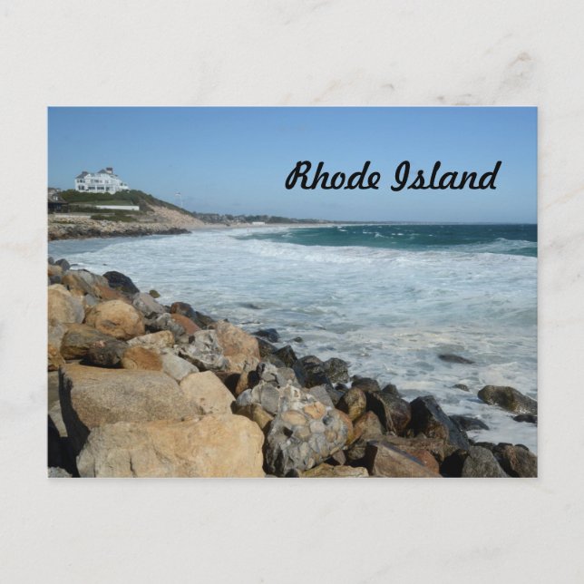 Carte Postale côte accidentée de l'île Rhode (Devant)