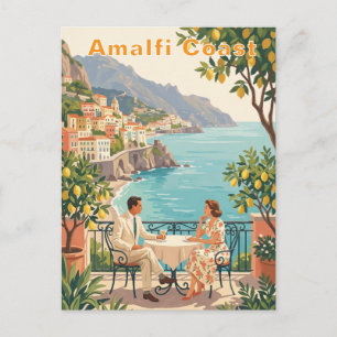Carte Postale Côte Amalfitaine Italie Voyage Romantique Vintage