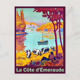 Carte Postale Côte bretonne, France, voyage vintage