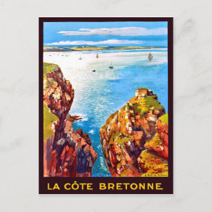 Carte Postale Côte bretonne, vue sur la région, France, voyage