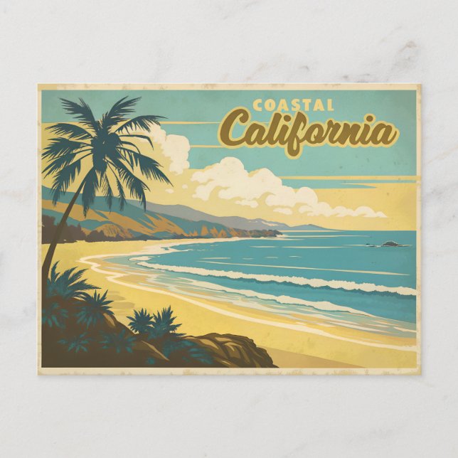 Carte Postale Côte Californie Vintage (Devant)
