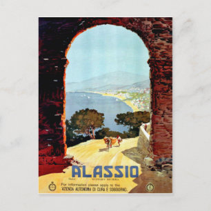 Carte Postale Côte d'Alassio, Italie, vue depuis l'arc, vintage